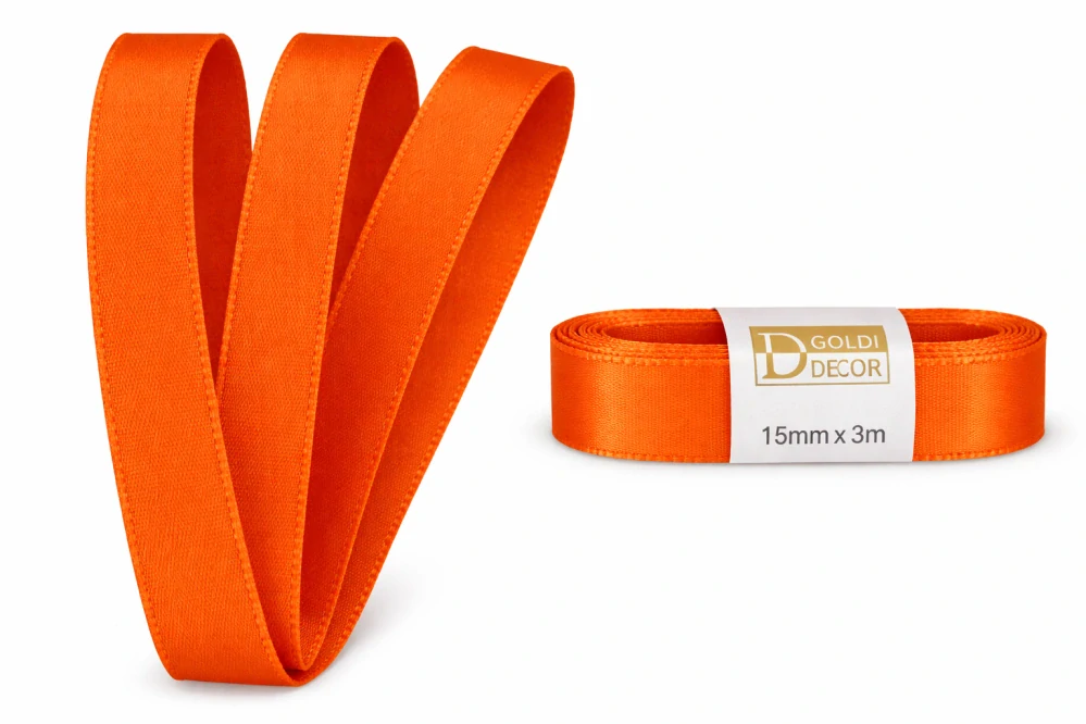 Stuha taftová SPICY ORANGE oranžová 15mm x 3m (5,-Kč/m)