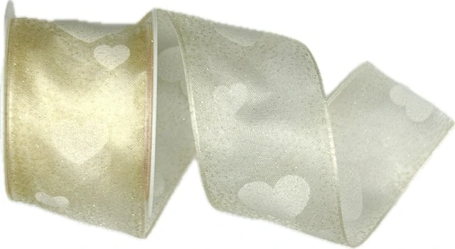 Organza stuha Sweet Emotion Cream – krémová 40mm x 2m