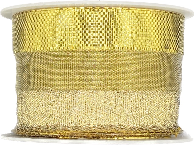 Stuha zlatá  OTDOOR GOLD STRIPES lurexová 40mm x 2m (13,50 Kč/m)