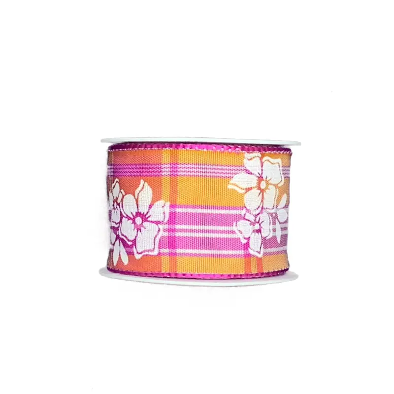 Stuha taftová Summer Blossom Pink-Orange oranžová  40mm x 2m (13,-Kč/m)