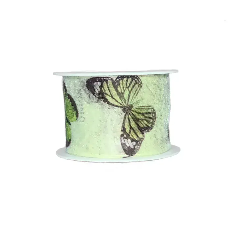 Stuha organzová WHISPER FLIGHT GREEN 40mm x 2m (12,- Kč/m)