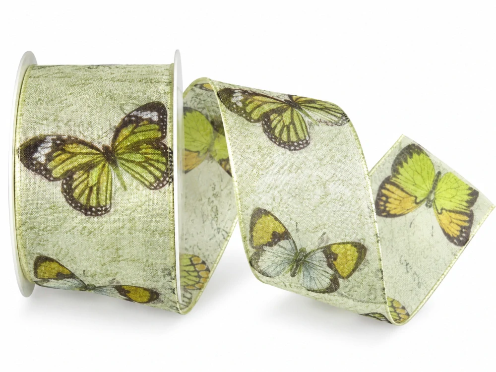 Stuha organzová WHISPER FLIGHT GREEN 40mm x 2m (12,- Kč/m)