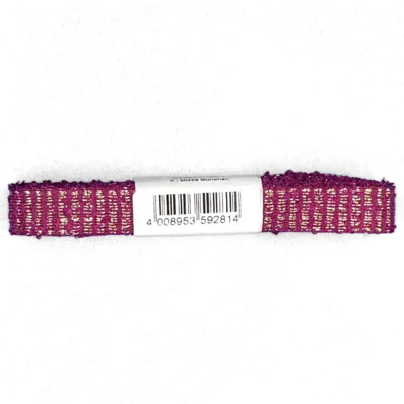 Rypsová stuha FESTIVE FUCHSIA  fialová – zlaté prošívání, slavnostní, elegantní 15mm x 2m 