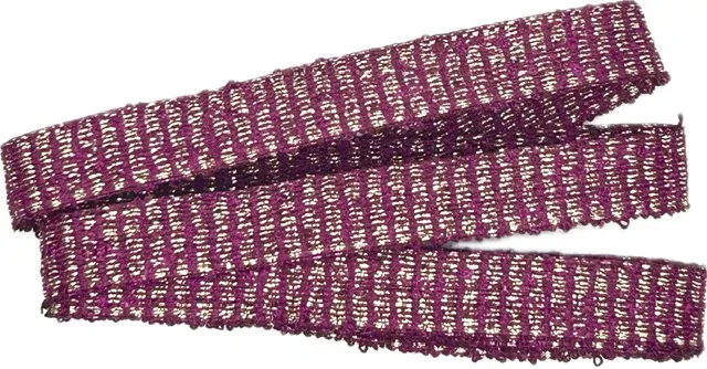 Rypsová stuha FESTIVE FUCHSIA  fialová – zlaté prošívání, slavnostní, elegantní 15mm x 2m 