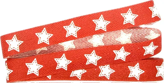 Vánoční stuha skládaná STAR LINE červená 15 mm x 2 m (5,- Kč/m)
