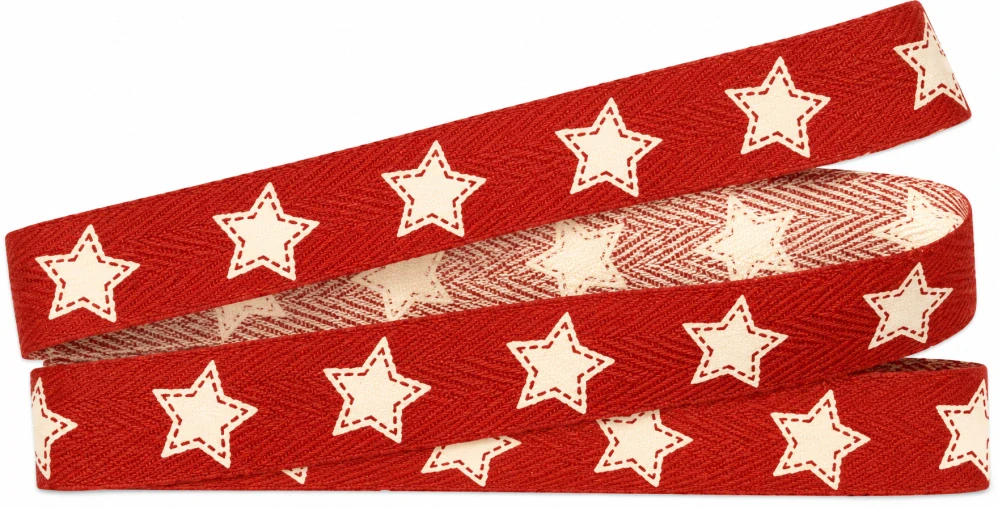 Vánoční stuha skládaná STAR LINE červená 15 mm x 2 m (5,- Kč/m)