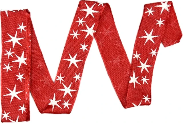 Sada 10x Vánoční stuha červená STARLIGHT RED saténová, skládaná 10x 25mm x 2m (14,-Kč/ks) (7,-Kč/m) 