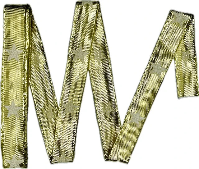 Vánoční stuha WHITE STAR GOLD zlatá 15mm x 2m (5,- Kč/m)