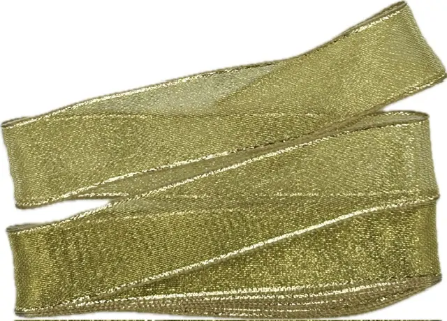 Stuha lurexová OUTDOOR PLATINUM zlatá 25mm x 2m (8,-Kč/m)