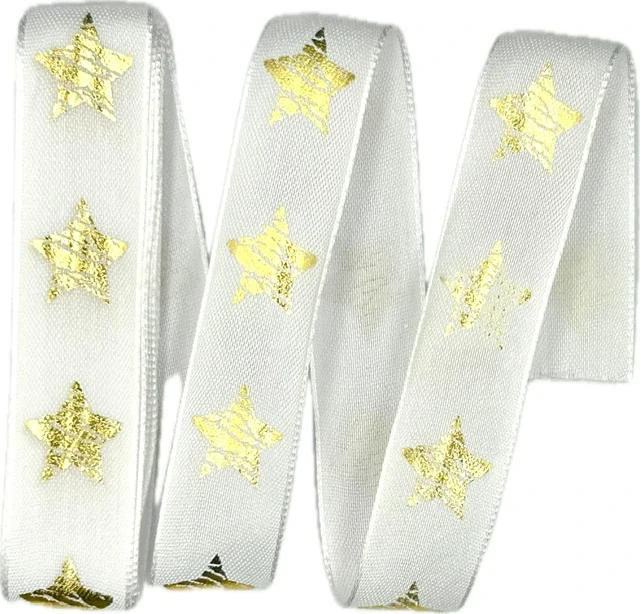 Vánoční stuha RUSTIC STAR 25mm x 2m (8,50 Kč/m)
