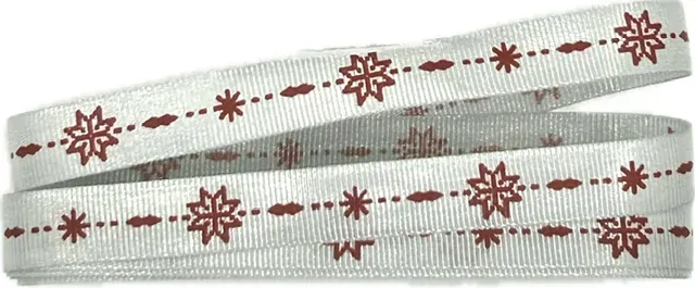 Stuha vánoční DIAMOND stříbrná 10mm x 2m (2,50Kč/m)