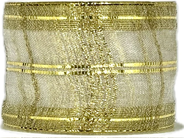 Stuha organzová SANTA MARIA zlatá 40mm x 2m (14,-Kč/m)