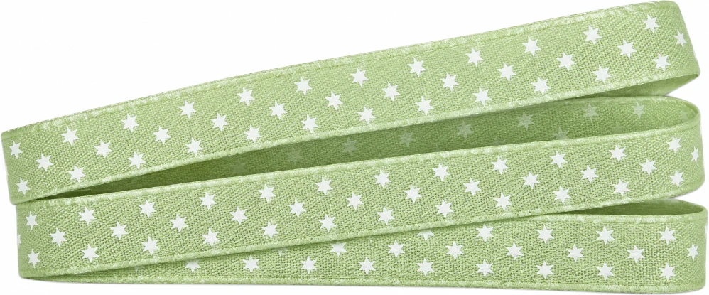 Vánoční stuha zelená Mini Stars 10mm x2m (5,-Kč/m)