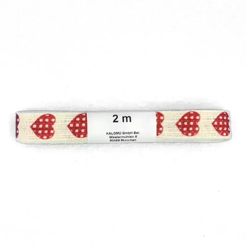 Stuha bavlněná Love Hearts Stitch smetanová 15mm x 2m(7,-Kč/m) 
