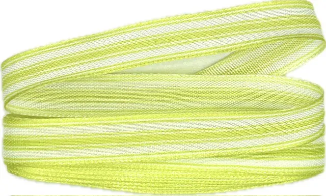 Stuha pruhovaná Color Stripes LIMONE zelená 15mm x 2m (5,- Kč/m)