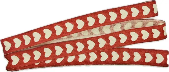 Stuha látková Mini Love Hearts Red červená 10mm x 2m (5,-Kč/m)