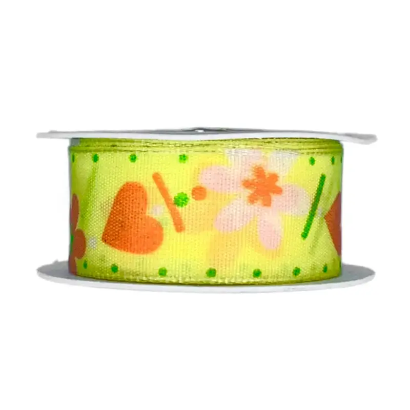 Stuha taftová SPRING BLOSSOM Fresh Meadow žlutá 25mm x 2m (10,-Kč/m)