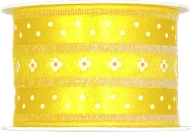 Stuha saténová LEMON BLOSSOM  DELIGHT sytě žlutá 40mm x 2m (13,-Kč/m)
