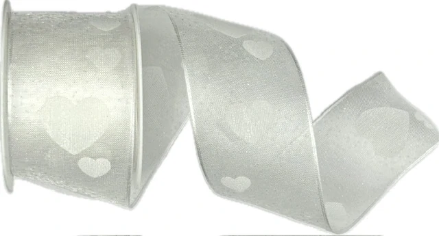 Organza stuha Sweet Emotion White – bílá 40mm x 2m