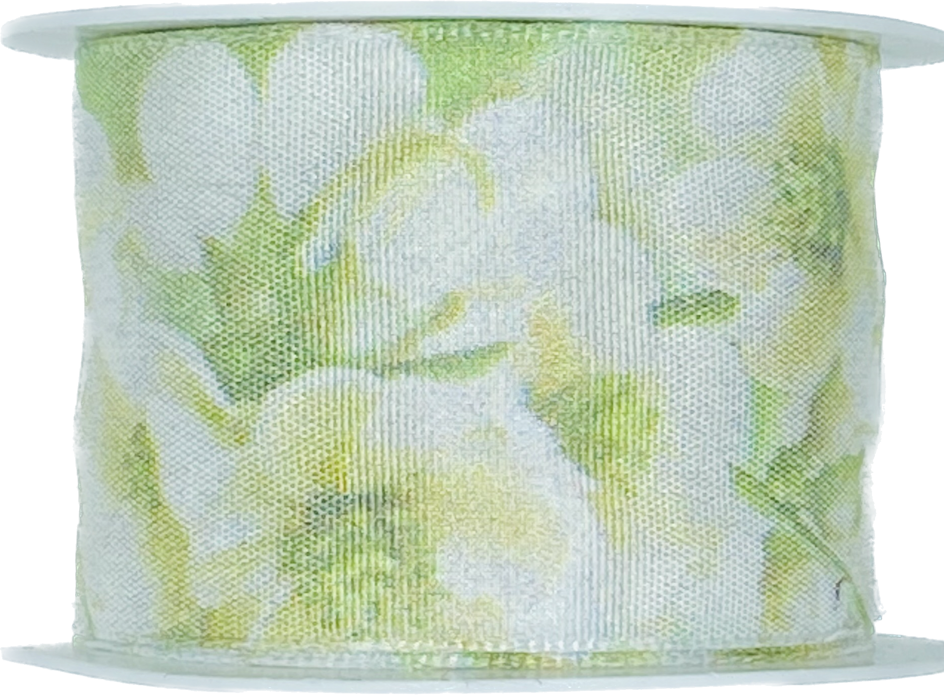 Stuha taftová WHITE BLOOMS 40mm x 2m (13,-Kč/m)