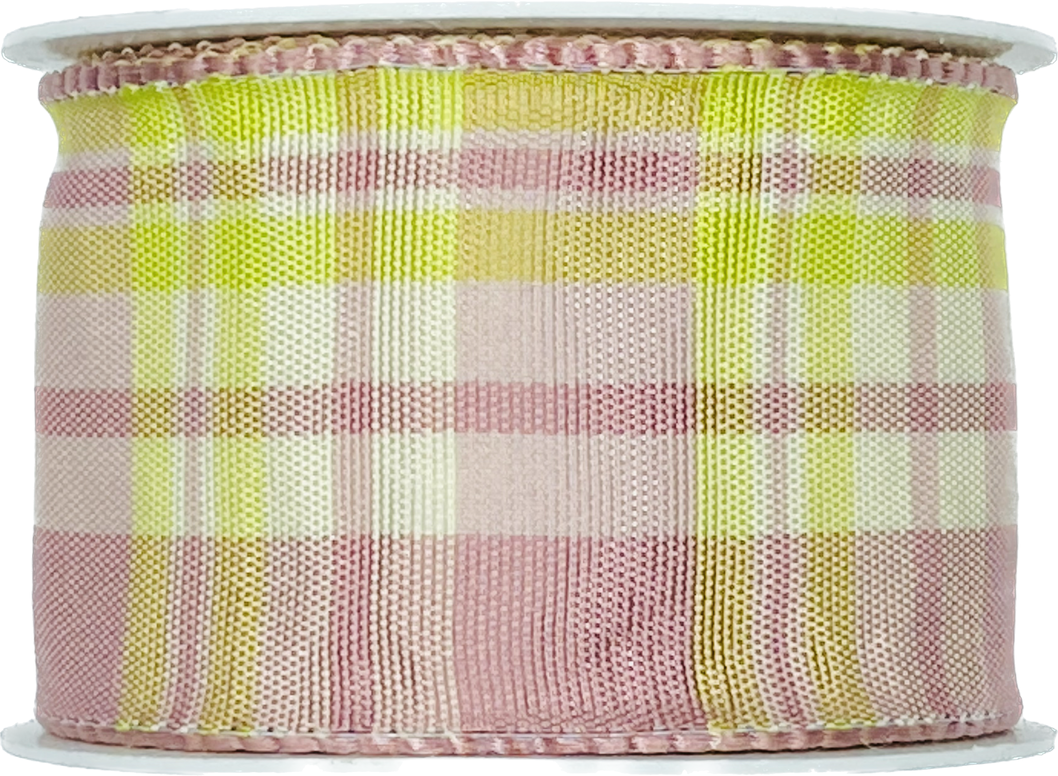 Saténová stuha CARACAS KARO růžovo-zelená 40mm x 2m