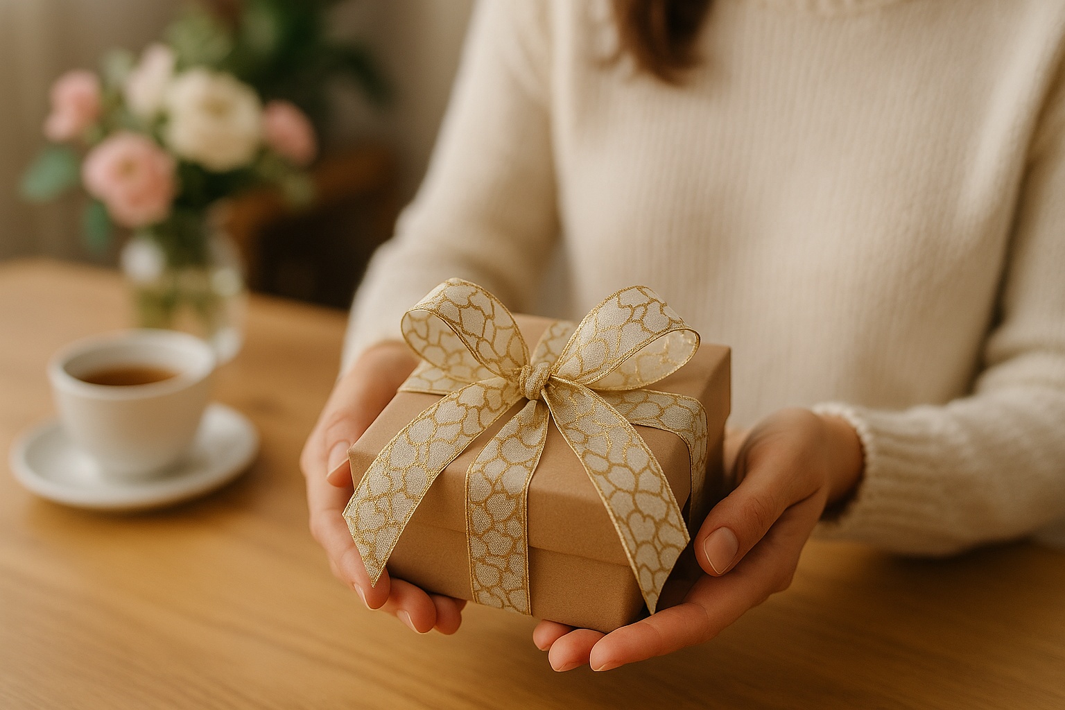 Organza stuha Heart Whisper Gold – zlatá 25mm x 2m