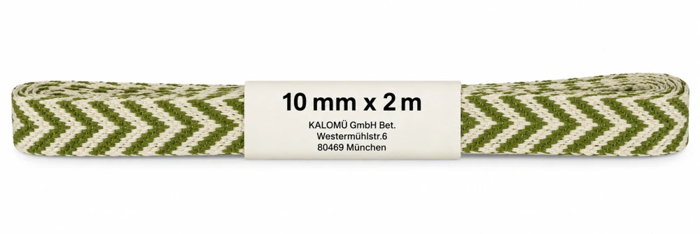 Stuha FISHBONE zelená 10mm x 2m (2,50 Kč/m)