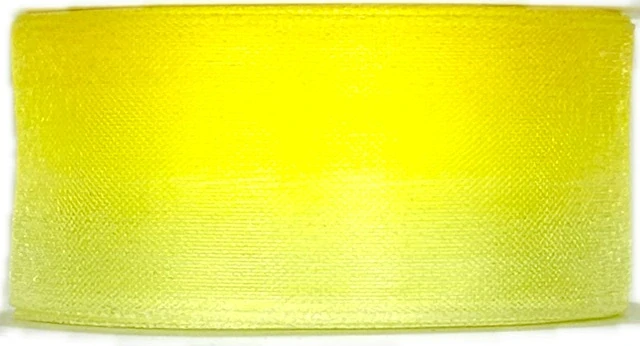 Stuha organzová DUO COLOR žluto bílá 25mm x 2m (12,-Kč/m)