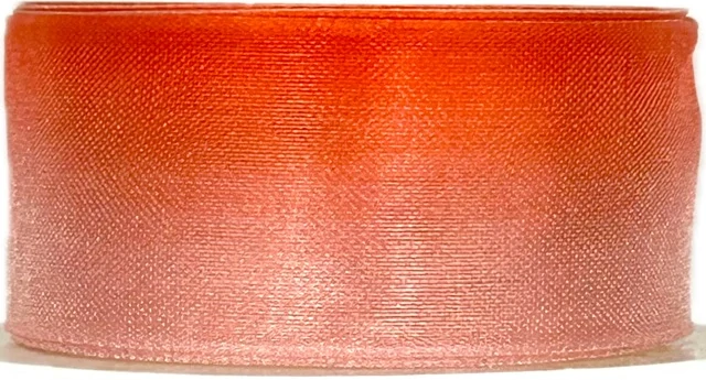 Stuha organzová DUO COLOR RED červeno bílá 25mm x 2m (12,-Kč/m)