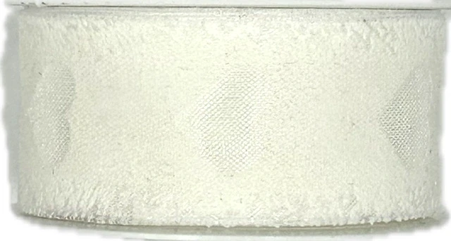 Taftová stuha WHITE PASSION – bílá 25mm x 2m