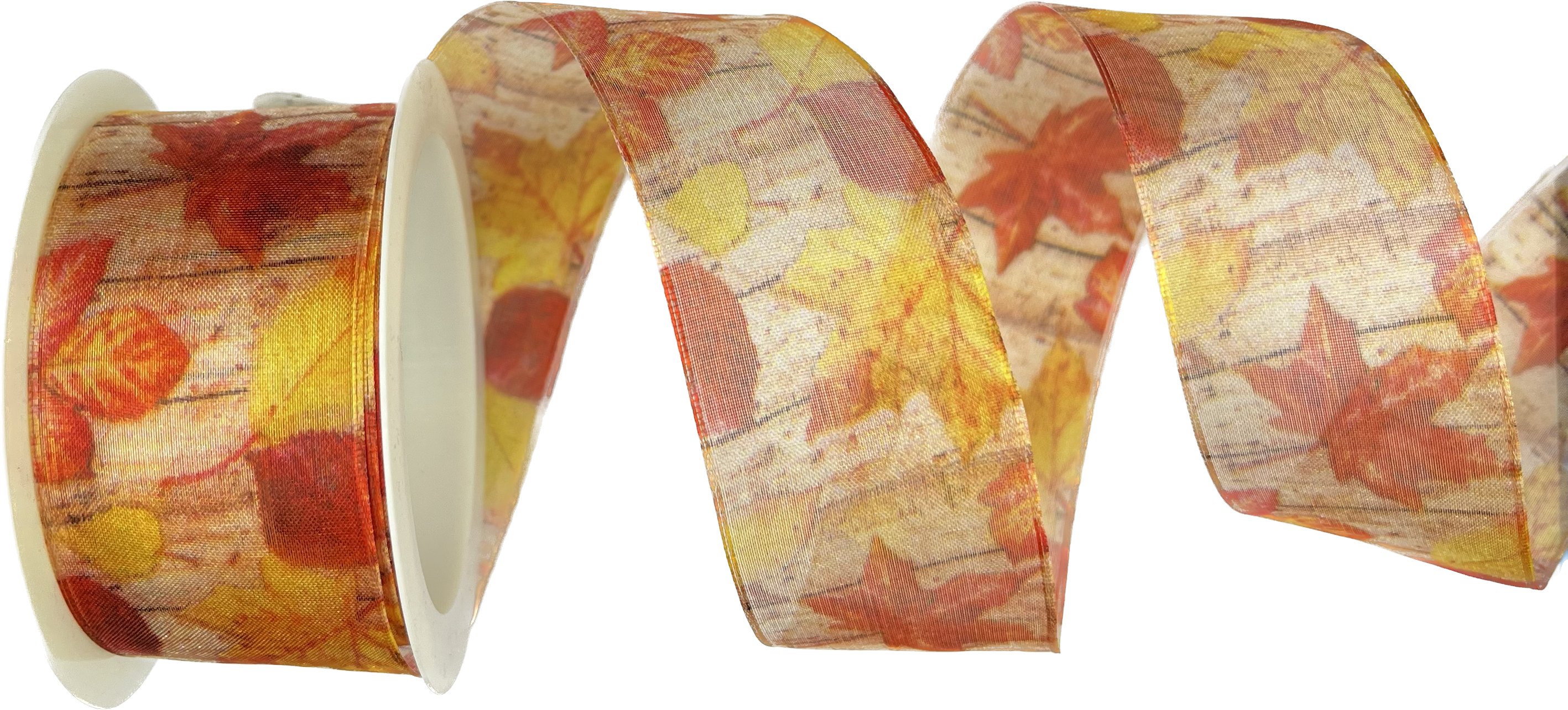 Stuha organzová MAPLE LEAVES III 40mm x 2m