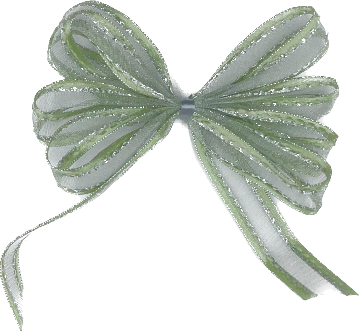 Stuha organzová MONDAN MINT SILVER pastelově zelená 15mm x 2m (7,-Kč/m)
