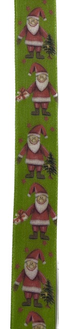 Stuha vánoční SANTA S DÁRKEM zelená 40mm x 2m (14,-Kč/m)