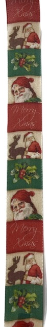 Stuha vánoční SANTA'S REINDEER 40mm x 2m (10,-Kč/m)