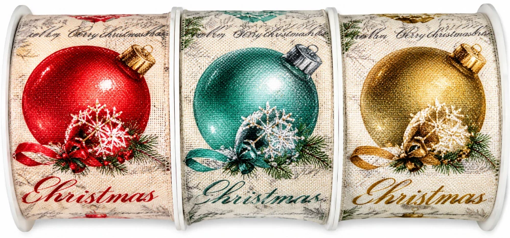 Stuha vánoční CHRISTMAS DECORATION BLUE modrá 40mm x 2m (15,-Kč/m)
