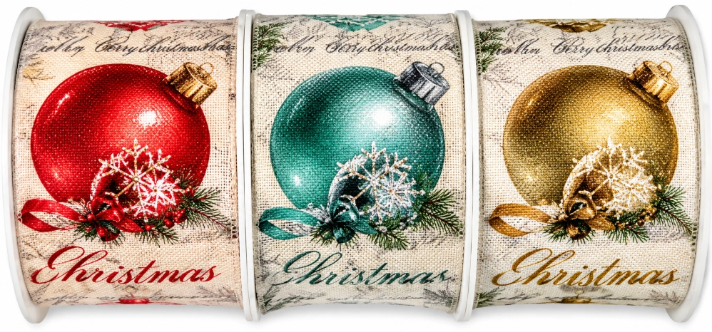 Stuha vánoční CHRISTMAS DECORATION RED červená 40mm x 2m (15,-Kč/m)