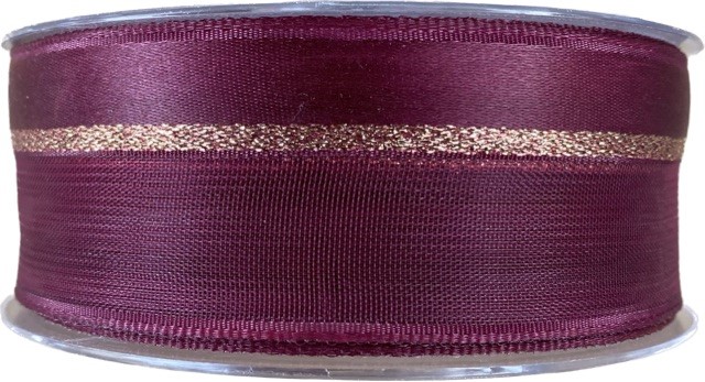 Stuha vánoční PURPLE CLUB satén-organza 40mm x 20m A (8,-Kč/m)