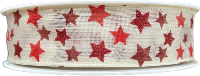 Stuha vánoční CELESTIAL CREME  25mm x 20m ( 10,50Kč/m)