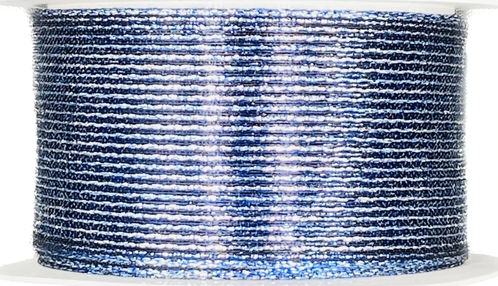 Stuha organzová ORGANDY LINES NAVY BLUE modrá 40mm x 2m (15,-Kč/m)