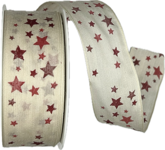 Stuha vánoční CELESTIAL CREME 40mm x 20m ( 8,-Kč/m)