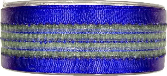 Stuha saténová SANTIAGO BLUE tmavě modrá A 40mm x 20m (8,-Kč/m)