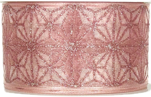 Vánoční stuha organzová Organdy Gala Premium – Rosé Elegance růžová 40mm x 2m (16,-Kč/m)