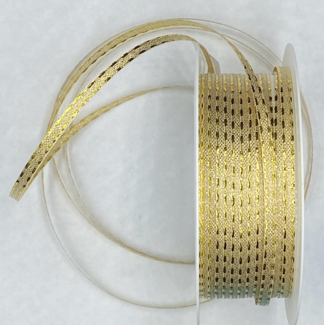 Stuha tenká LUX zlatá 3mm x 4m (3,-Kč/m)