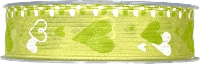Bavlněná stuha Green Heart Garden – světle zelená 25mm x 20m