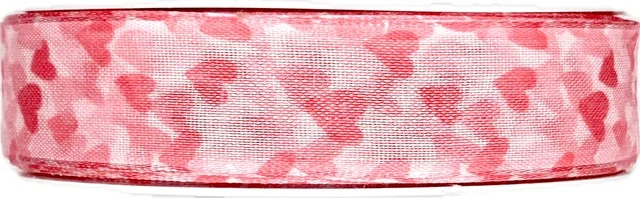 Bavlněná stuha Love Story – růžová 25mm x 20m