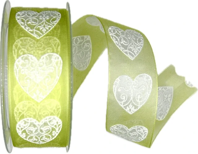 Organzová stuha Amore Mio Green – světle zelená 40mm x 20m