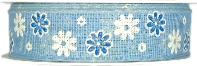 Stuha látková jarní FIORI DI PRIMAVERA BLU modrá A 25mm x 20m (7,-Kč/m)