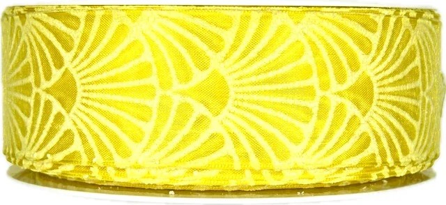 Stuha taftová ART DÉCO žlutá transparentní A 40mm x 20m A (8,-Kč/m)