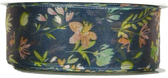 Stuha taftová BLACK JUNGLE transparentní A 40mm x 20m (8,-Kč/m)