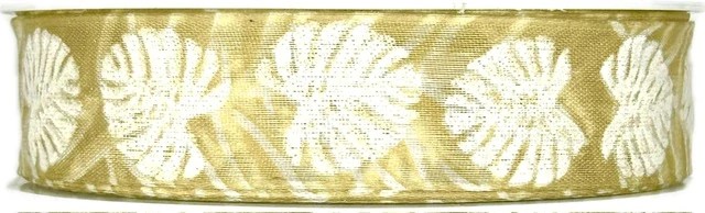 Stuha taftová MONSTERA NATUR béžová A 25mm x 20m (6,-Kč/m)